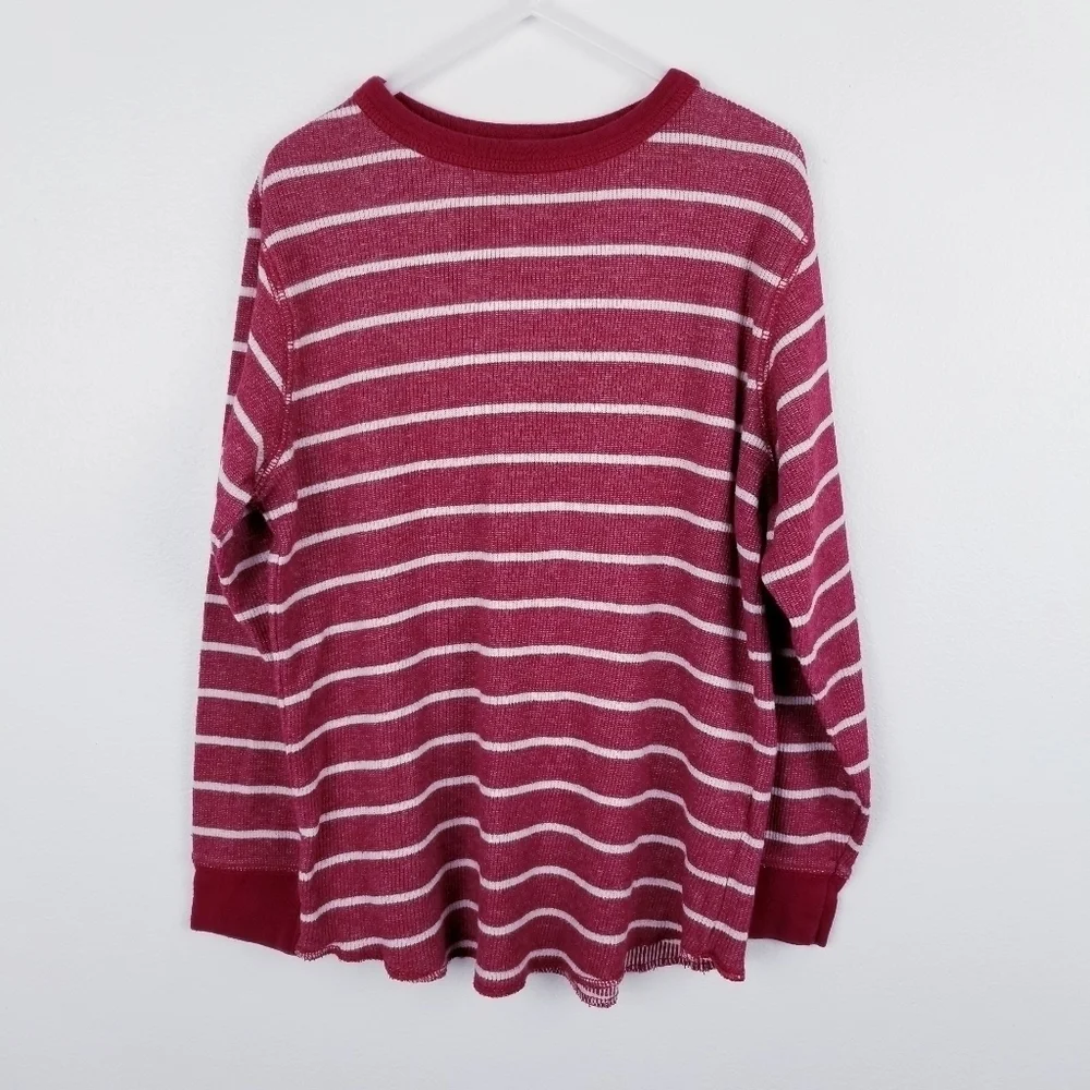 Gap Kids Red & Cream Thermal Long Sleeve Shirt